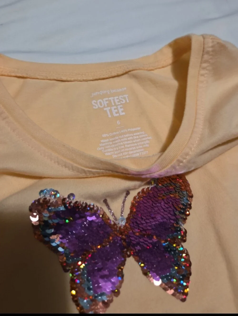 Jumping beans girls size 6 orange butterfly top #25